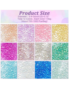 PH PandaHall 8640 Perlas de Resina Redondas 12 Colores 3 mm 2