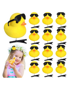 12 Clips para el Cabello de Pato Amarillo Croknit - Accesorios Kawaii