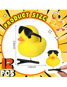 12 Clips para el Cabello de Pato Amarillo Croknit - Accesorios Kawaii 2