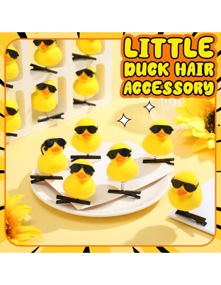 12 Clips para el Cabello de Pato Amarillo Croknit - Accesorios Kawaii 12 Clips para el Cabello de Pato Amarillo Croknit - Accesorios Kawaii