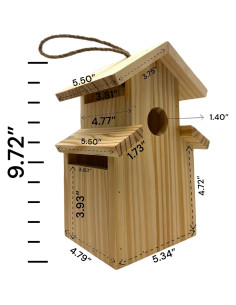Casa de Pájaros DIY Oojami 2-Pack Madera Natural 25 cm 2
