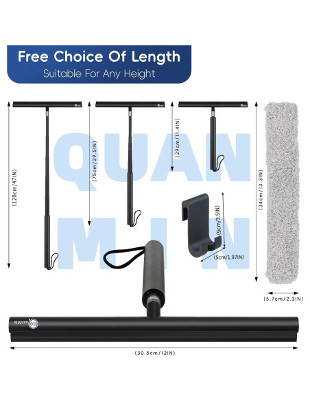 Raspador de Ducha Retráctil Quanmin 30.48 cm Antideslizante