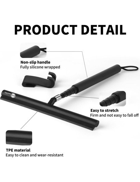 Raspador de Ducha Retráctil Quanmin 30.48 cm Antideslizante