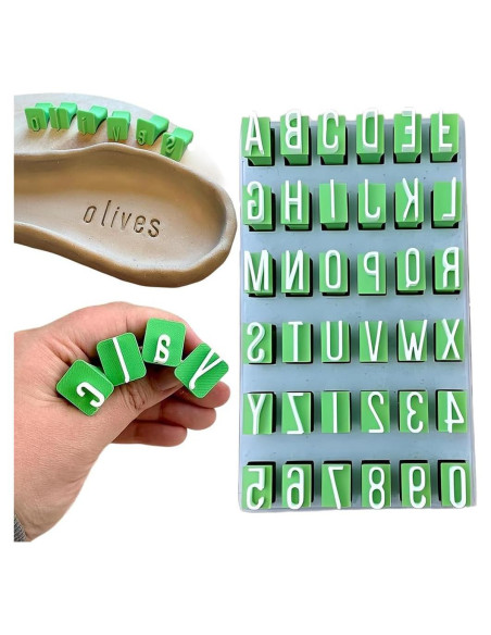 Conjunto de Sellos de Alfabeto para Cerámica Ccclsme - Letras y Números Conjunto de Sellos de Alfabeto para Cerámica Ccclsme - Letras y Números