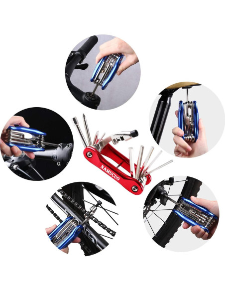 Kit de Herramientas para Bicicleta YBEKI - 10 en 1 con Bomba 210 PSI