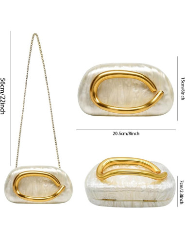 Bolso de Mano Beige para Mujeres Blinkgoo con Cadena