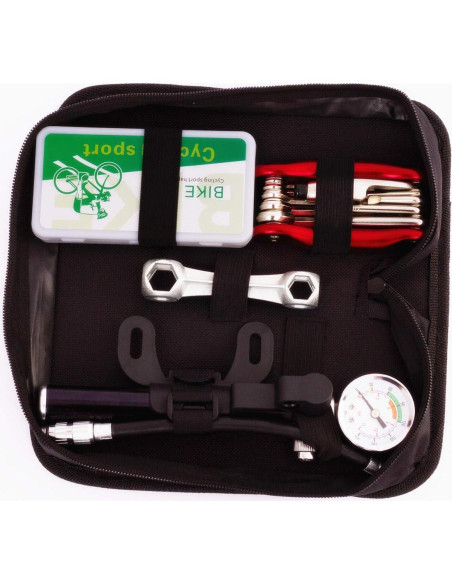 Kit de Herramientas para Bicicleta YBEKI - 10 en 1 con Bomba 210 PSI