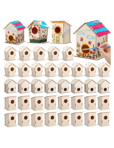 Kit de Casas para Aves de Madera DoubleFill - 12 Piezas DIY