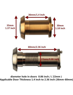 Mirador de Puerta de Seguridad MuLuo Cromo 220 22mm 2
