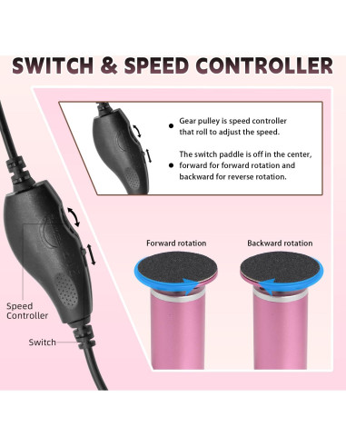 Lima Eléctrica para Pies AJPQCE con 60 Discos y 5 Brocas