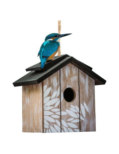 Casa de pájaros de madera Topadorn colgante ecológica 21.69x17.78 cm