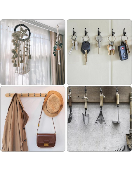 Ganchos de Tornillo RELBRO 50 Pcs Acero Negro 4.6 cm