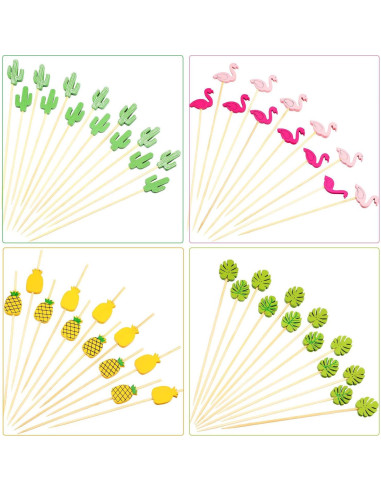 Palillos de Cóctel Blulu 200 Piezas 11.94 cm Bambú Decorativos