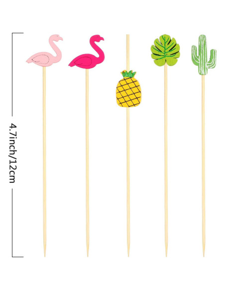 Palillos de Cóctel Blulu 200 Piezas 11.94 cm Bambú Decorativos