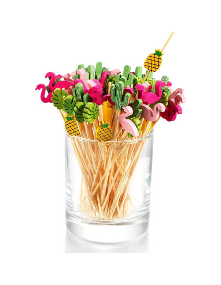 Palillos de Cóctel Blulu 200 Piezas 11.94 cm Bambú Decorativos