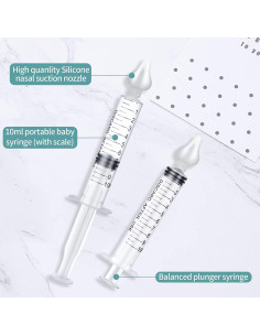 Jeringa Nasal JUSONEY para Bebés - Irrigador Silicona 2 Piezas 2