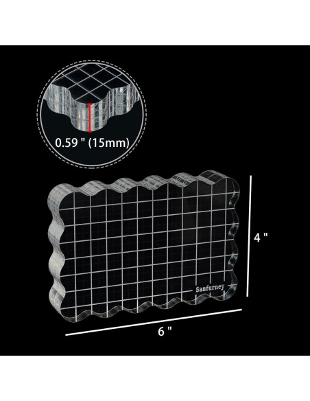 Bloque de Sello Acrílico Transparente Sanfurney 10x15cm 15mm