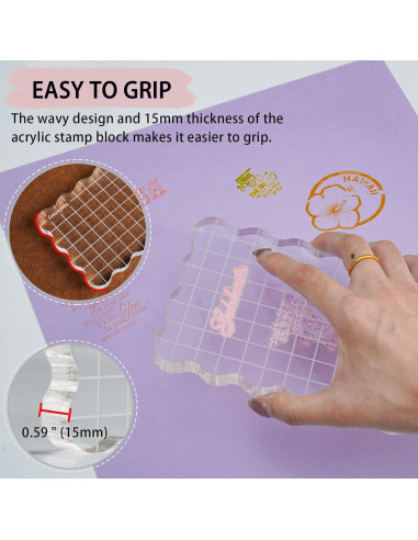 Bloque de Sello Acrílico Transparente Sanfurney 10x15cm 15mm