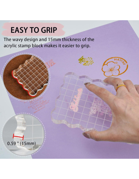 Bloque de Sello Acrílico Transparente Sanfurney 10x15cm 15mm