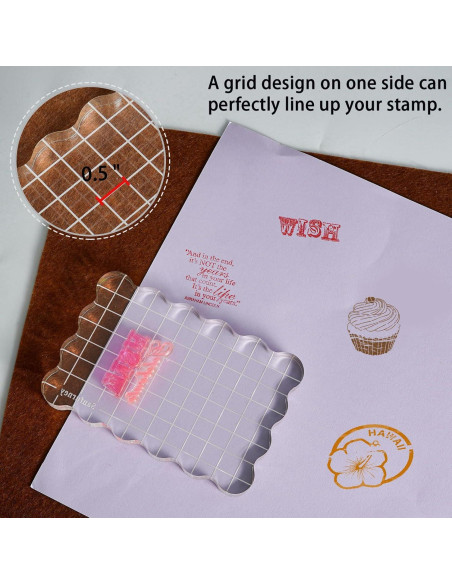 Bloque de Sello Acrílico Transparente Sanfurney 10x15cm 15mm