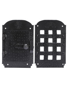Rejilla de puerta forjada A29 con puerta de visualización negra