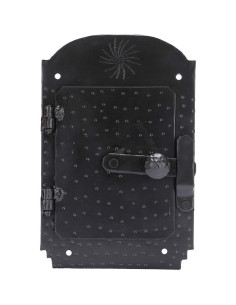 Rejilla de puerta forjada A29 con puerta de visualización negra 2