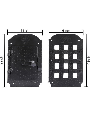 Rejilla de puerta forjada A29 con puerta de visualización negra