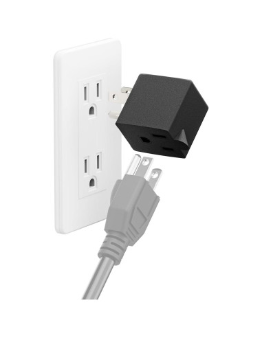 Adaptador de Poder AC 90 Grados PluGrand PA-0170L45 Negro