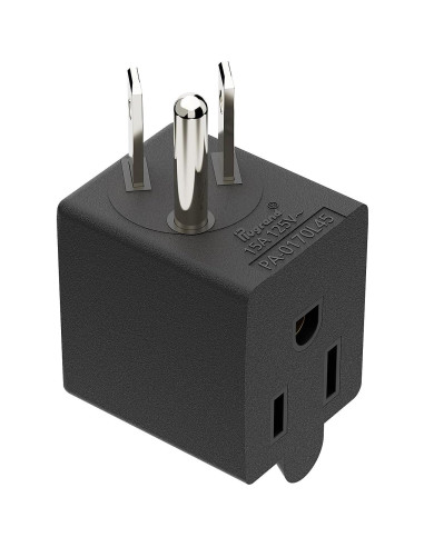 Adaptador de Poder AC 90 Grados PluGrand PA-0170L45 Negro
