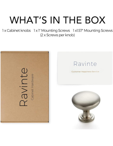 Perillas Redondas de Zinc Niquelado Ravinte para Gabinetes