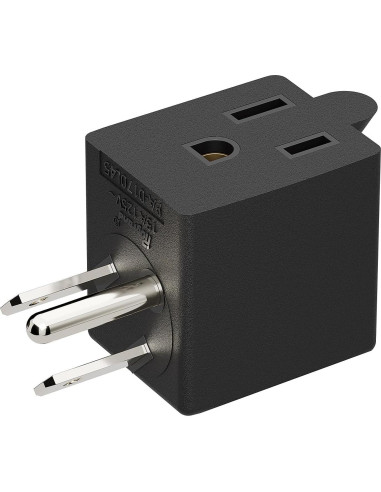 Adaptador de Poder AC 90 Grados PluGrand PA-0170L45 Negro