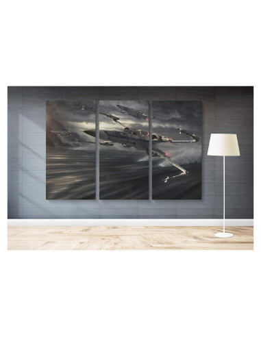 Arte en Lienzo Star Wars X Wing - Decoración Pared 3 Piezas