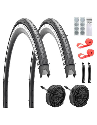 Neumáticos de Bicicleta de Carretera SIMEIQI 700x23C 2 Cámaras