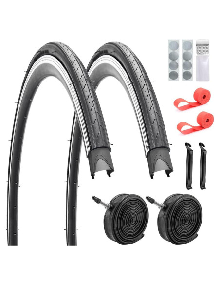 Neumáticos de Bicicleta de Carretera SIMEIQI 700x23C 2 Cámaras