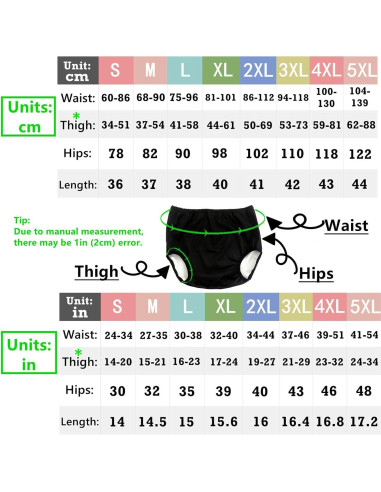 Cubierta de Pañal para Adultos AQX Negra, Tamaño Pequeño, Reutilizable