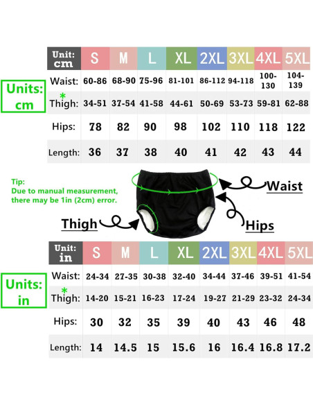 Cubierta de Pañal para Adultos AQX Negra, Tamaño Pequeño, Reutilizable