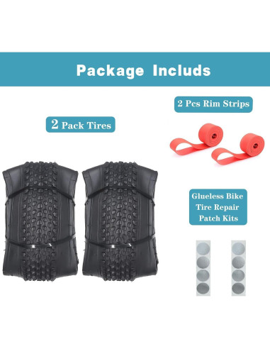 Neumáticos y Cámaras de Bicicleta SIMEIQI 20x2.125 - 2 Piezas