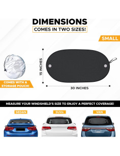 Cortina Solar EcoNour para Ventana Trasera de Coche 76.2x38.1cm 2