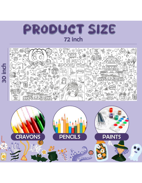 Póster Gigante para Colorear Halloween WPROICHD 182.9x76.2cm
