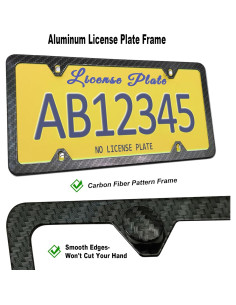 Combo Marco de Placa de Licencia FBJTDQ - Metal Carbono 30.48x15.24cm 2