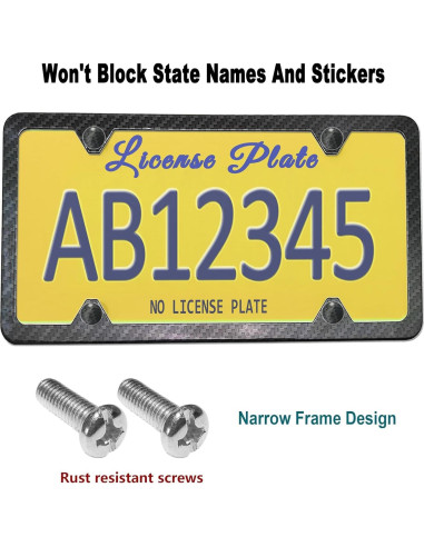 Combo Marco de Placa de Licencia FBJTDQ - Metal Carbono 30.48x15.24cm