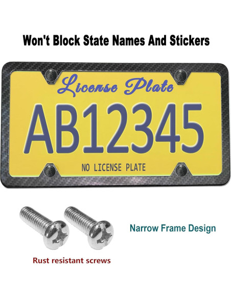 Combo Marco de Placa de Licencia FBJTDQ - Metal Carbono 30.48x15.24cm