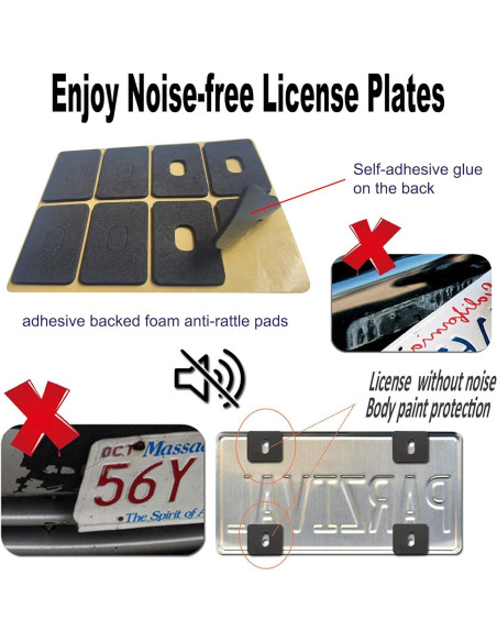 Combo Marco de Placa de Licencia FBJTDQ - Metal Carbono 30.48x15.24cm