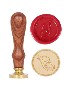 Sello de Cera Vintage Yoption Letra S - Cabeza de Latón y Mango de Madera