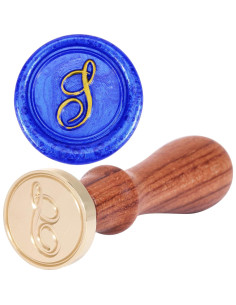 Sello de Cera Vintage Yoption Letra S - Cabeza de Latón y Mango de Madera 2