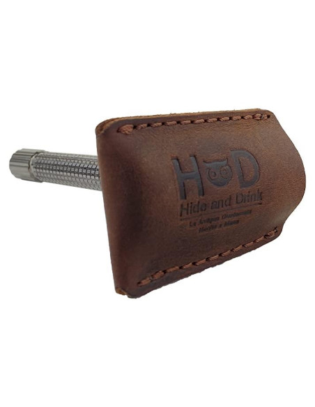 Funda de Cuero para Afeitar Hide & Drink - Marrón Bourbon