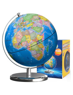 Globo Terráqueo Iluminado Waldauge 30 cm con Base de Metal