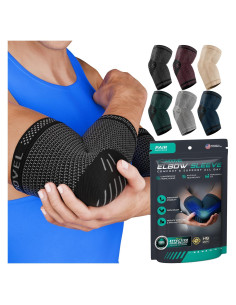 Modvel Soporte para Codo de Compresión - Alivio Dolor Articular Negro