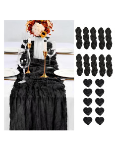 Camino de mesa bohemio negro 10 pies + 10 servilletas PlatolPro