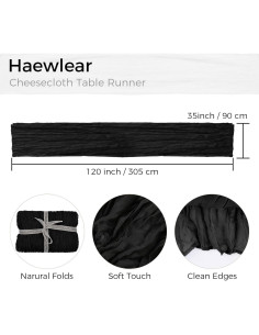 Camino de mesa bohemio negro 10 pies + 10 servilletas PlatolPro 2